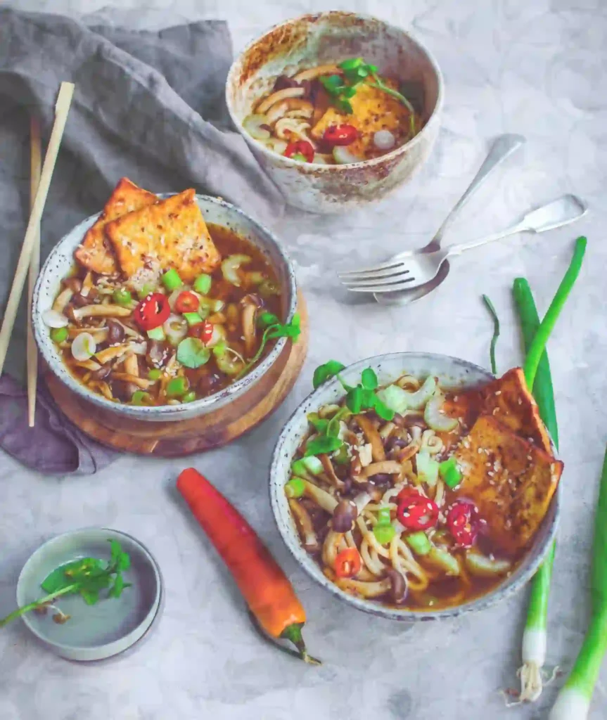 Cozy Pumpkin Miso Ramen with Crispy Mushrooms