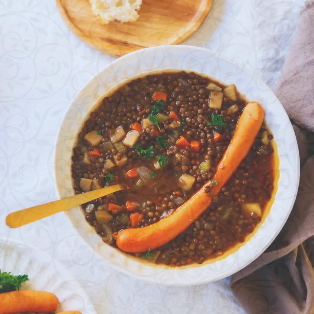 🥣 Traditional German Lentil Soup – Hearty, Cozy Family Classic recipe food