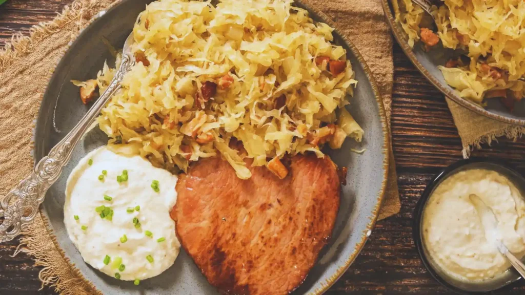 🥩 Kasseler Smoked Pork Chops with Sauerkraut