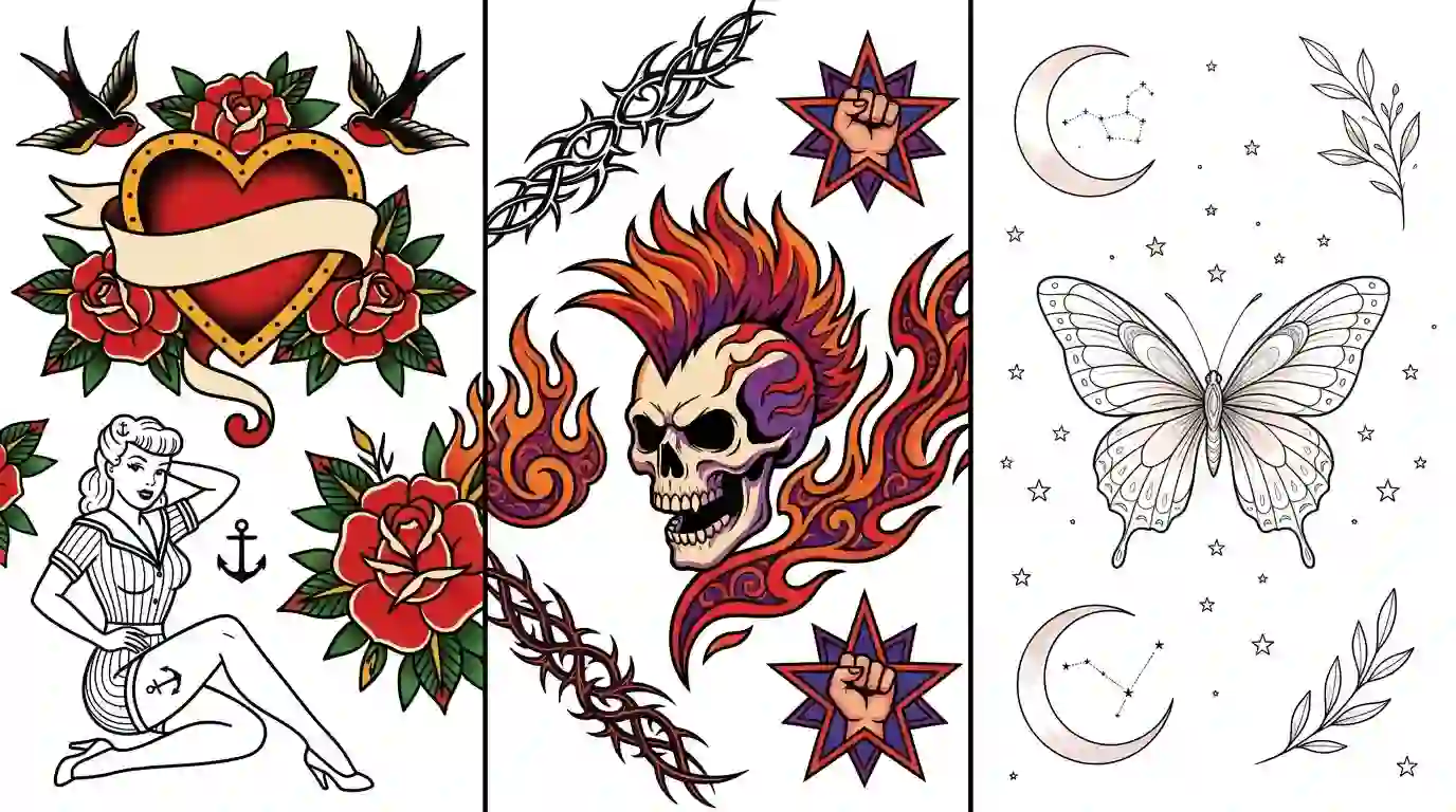 singer tattoo style eras from traditional to rock to fine line comparison singer tattoo style eras from traditional to rock to fine line comparison