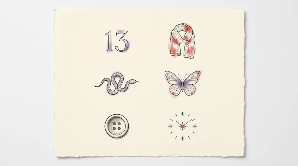 swiftie tattoo ideas era symbols fine line flash sheet